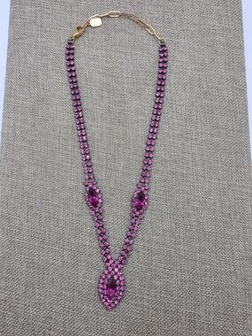 Elizabeth Cole Sparkling Pink Crystal Pendant Necklace